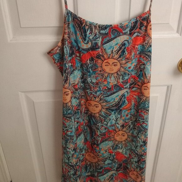 Spaghetti strap sun print dress - Picture 1 of 2